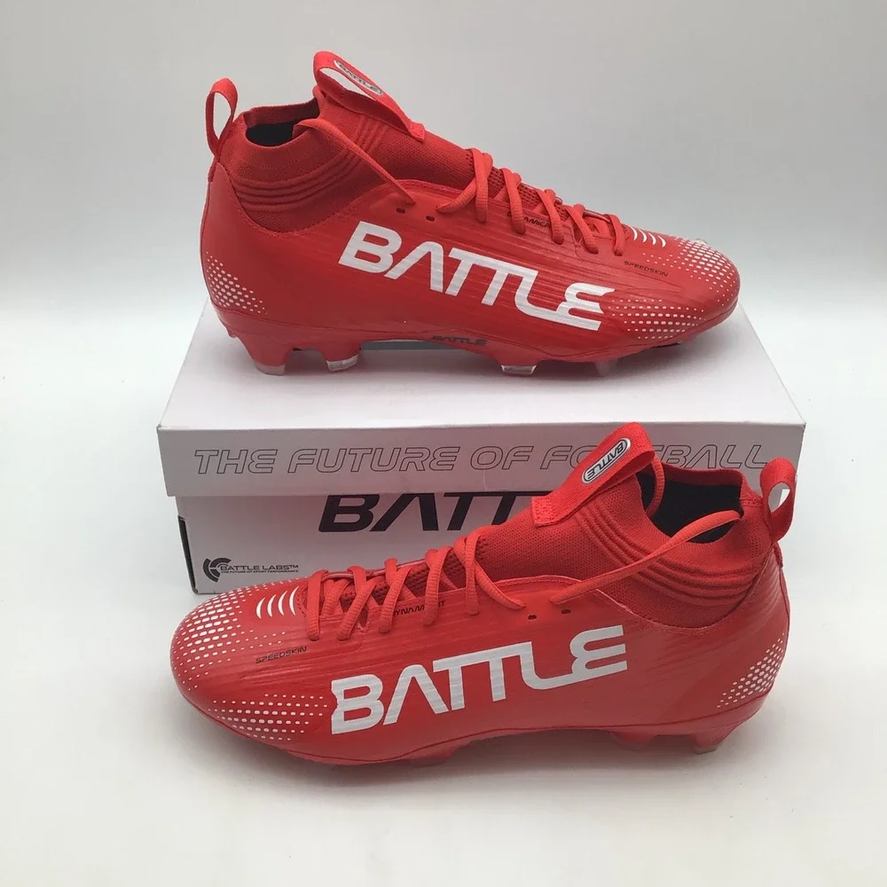 Battle Astrofly Football Cleats Mens Size 10.5 Red White Speedskin 3FT000002 NEW